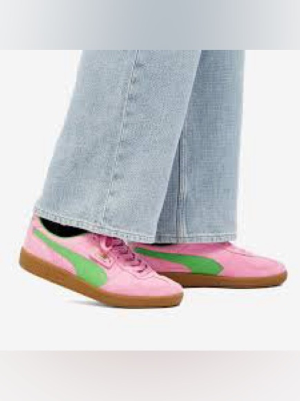 PUMA Palermo Women’s Pink and Green Low-Top Sneakers